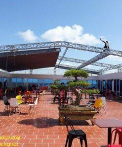 Mái che di động sân trường, thiết kế lắp đặt mái bạt xếp bạt kéo sân trường giá rẻ