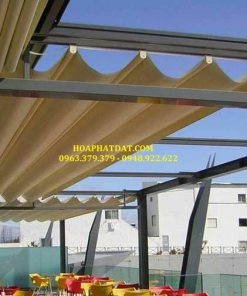 Mái xếp di động gắn motor