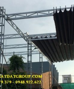Thi công mái xếp di động bạt Hàn Quốc