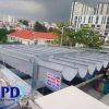 Mái xếp di động che nắng mưa sân trường